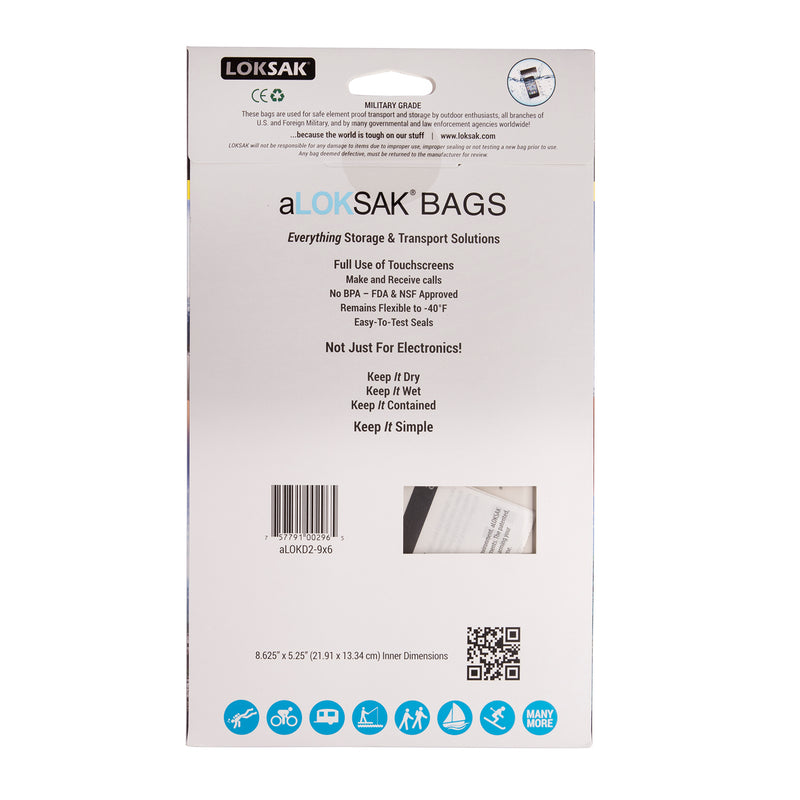 2 aLOKSAK Airtight Waterproof Pouch Clear Dry Bags