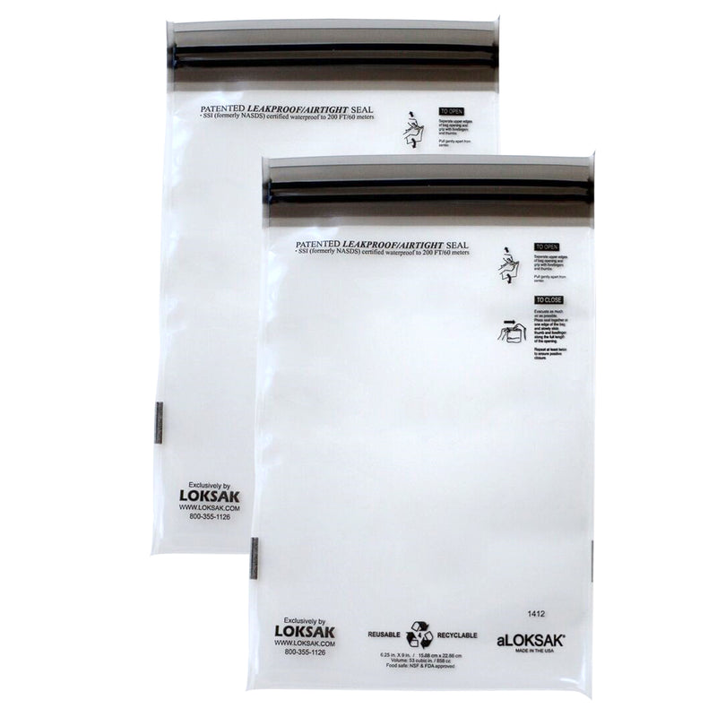 2 aLOKSAK Airtight Waterproof Pouch Clear Dry Bags