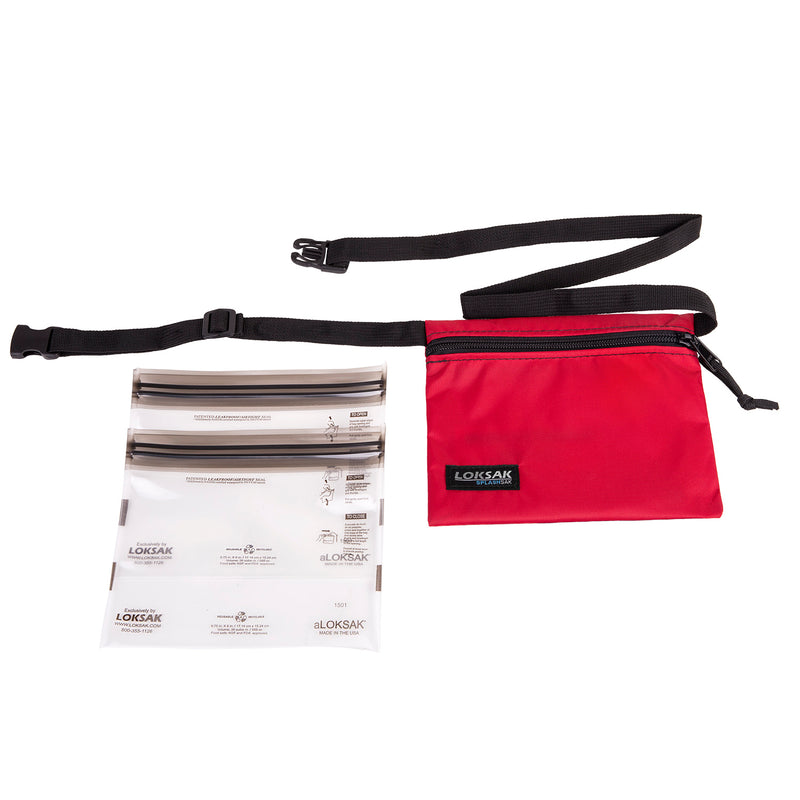 Loksak Splashsak Medium Zip Waist Pack with 2 Waterproof Dry Bags Inside