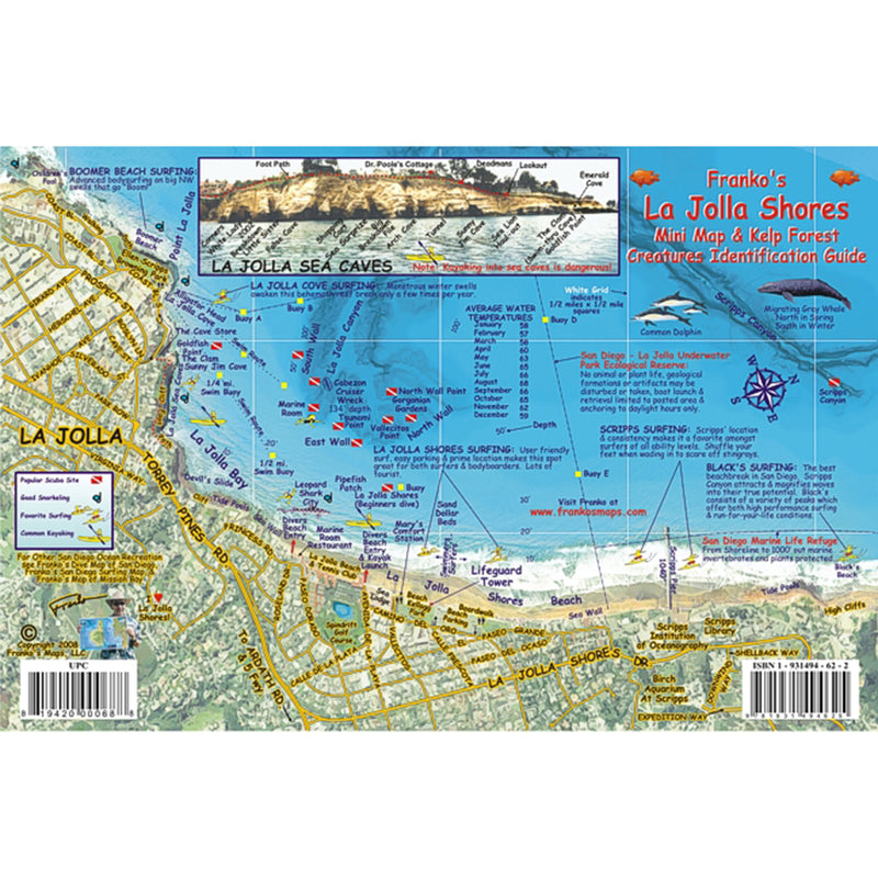 Franko Maps La Jolla Shores Dive Creature Guide 6 X 9 Inch