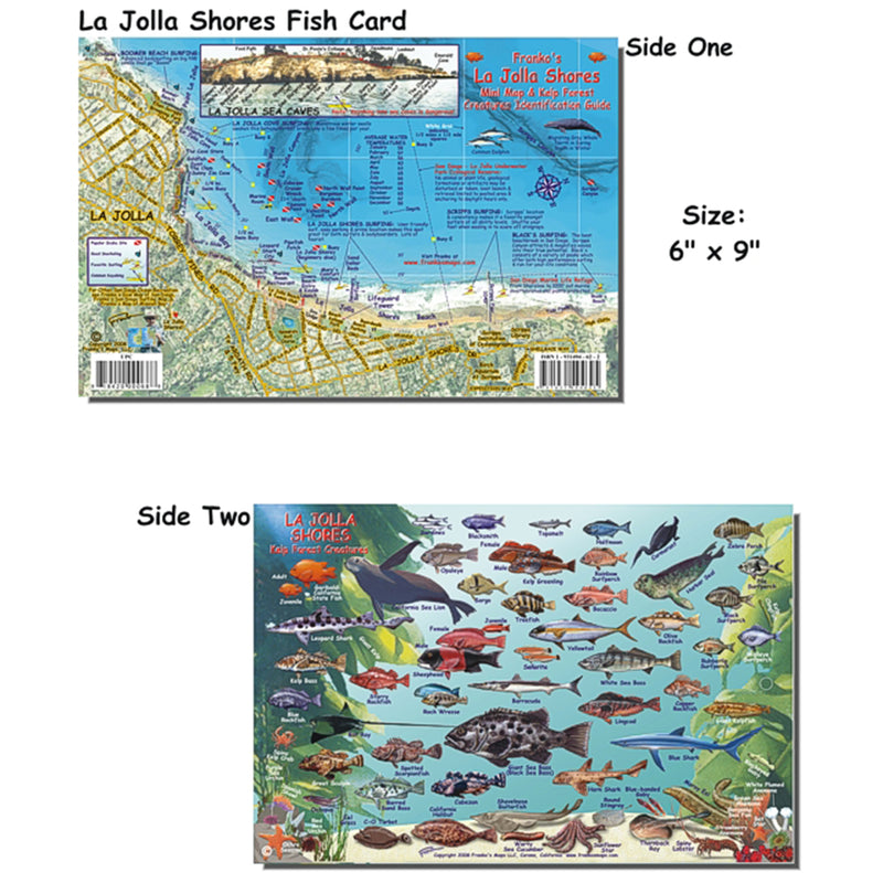 Franko Maps La Jolla Shores Dive Creature Guide 6 X 9 Inch