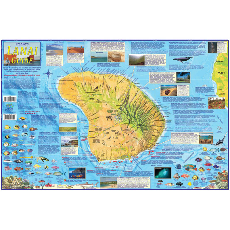 Franko Maps Lanai Creature Adventure Guide 14 X 21 Inch