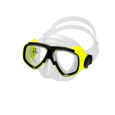 IST M80 Yellow Search Twin Lens Scuba Diving Snorkeling Mask with Custom Rx Lens Option