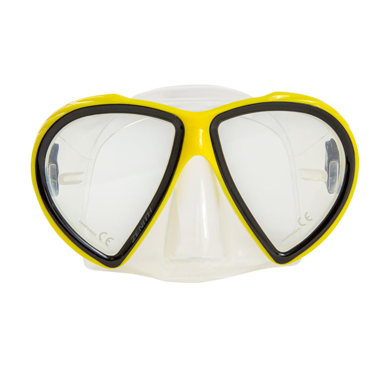 XS SCUBA Zenith Twin Lens Drop Point Wide View Downward Visibility Mask
