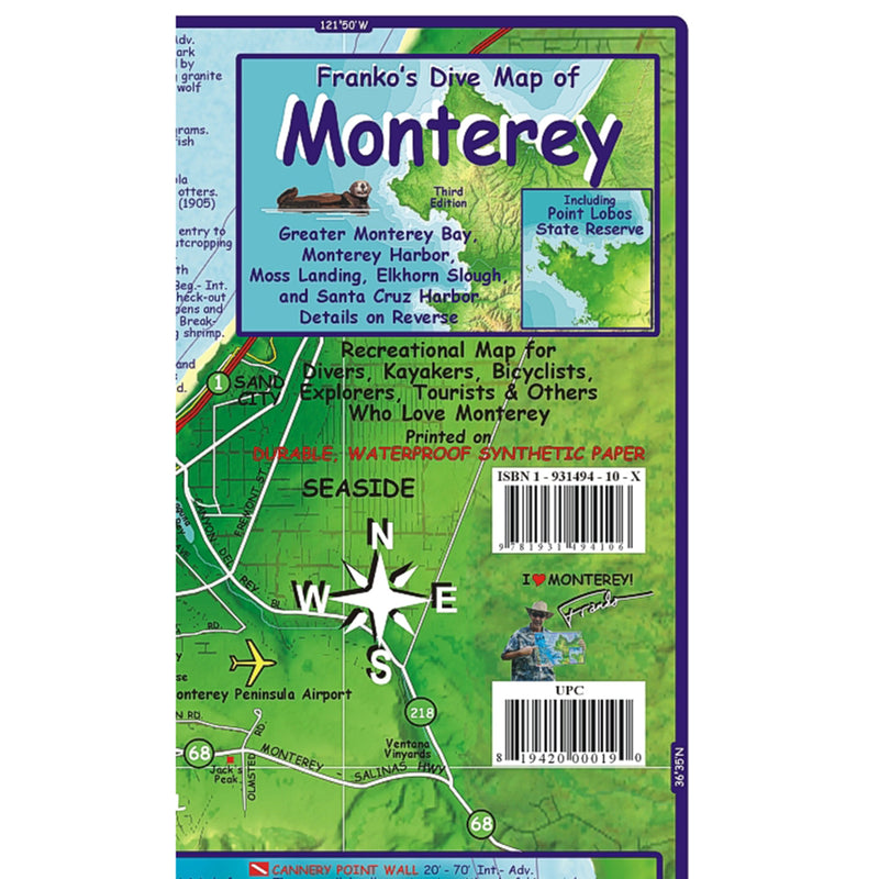 Franko Maps Monterey Bay Dive Creature Guide 14 X 21 Inch