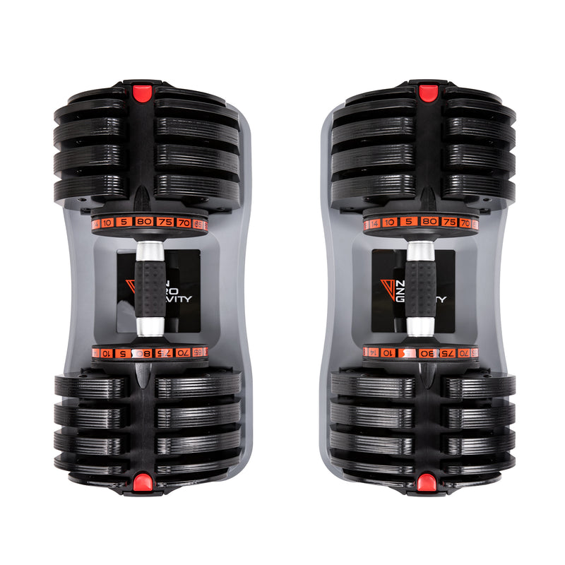 Power Dyne Adjustable Dumbbell Set of 2 Weights - Lift Up To 160lbs Total Strength Training