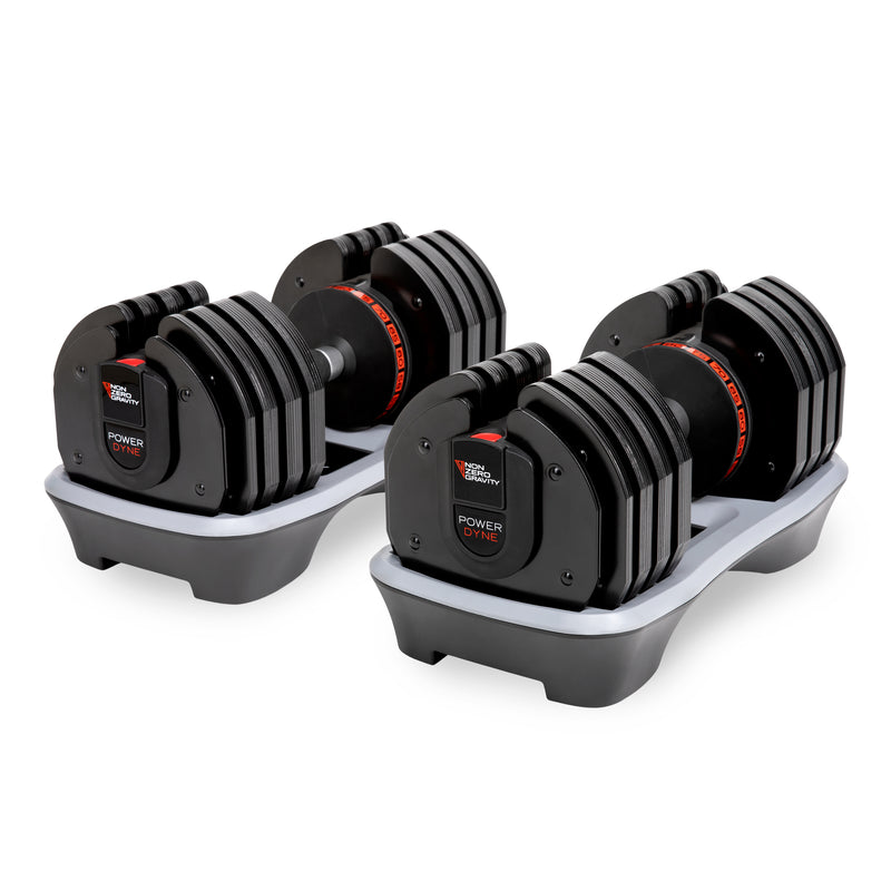 Power Dyne Adjustable Dumbbell Set of 2 Weights - Lift Up To 160lbs Total Strength Training