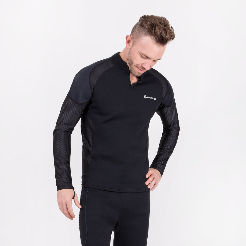 Men’s black neoprene long sleeve sauna shirt