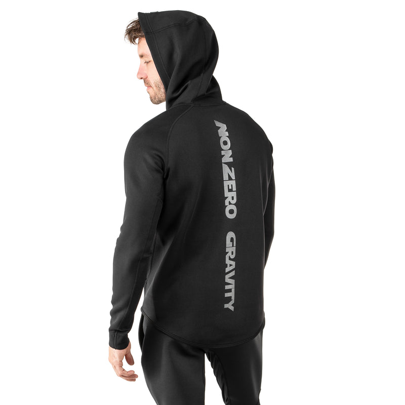 a black sauna suit hoodie for cutting weight