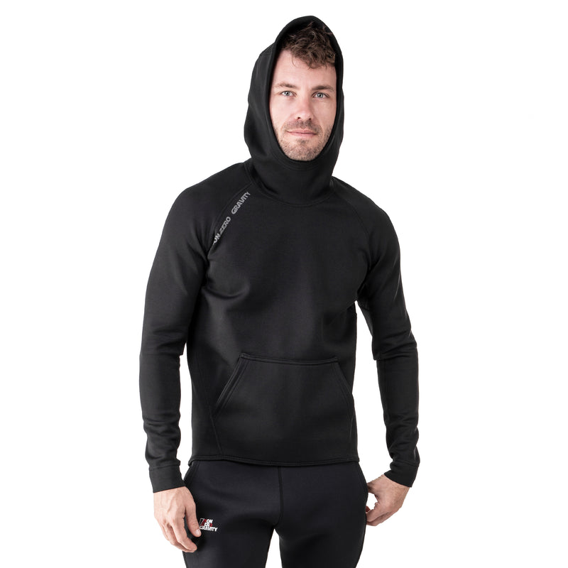 a black sauna suit hoodie for cutting weight