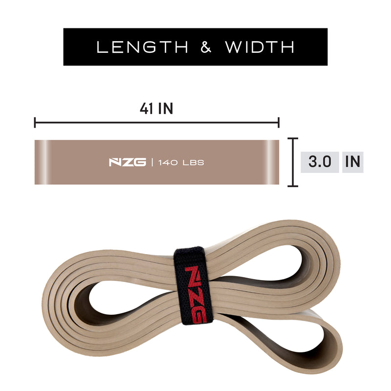 NonZero Gravity 100% Latex-Free Natural Rubber Power Resistance Band High-Intensity Gold 140 LBS (Single)