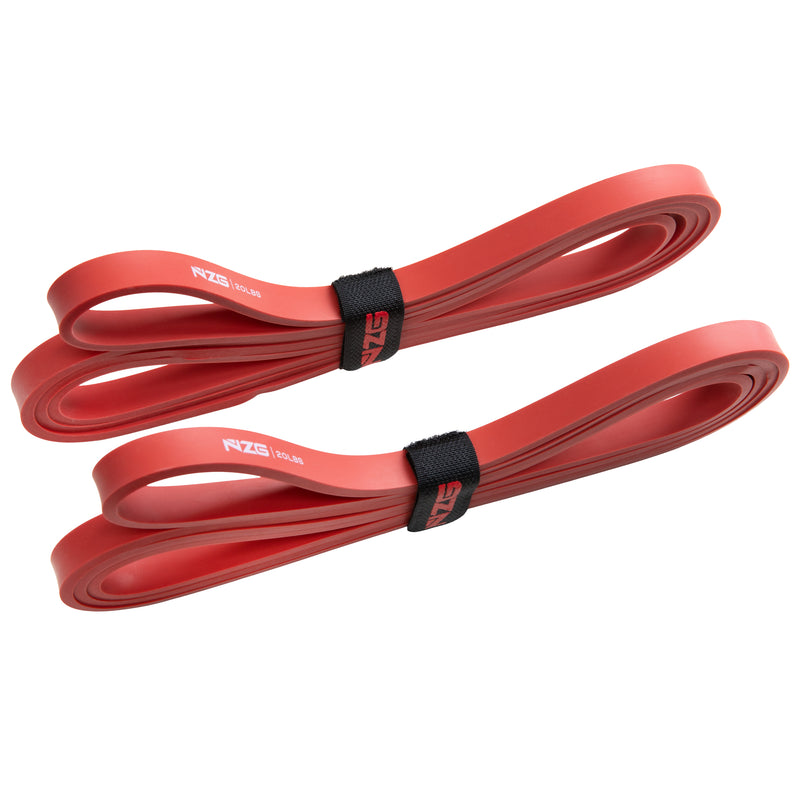 NonZero Gravity 100% Latex-Free Natural Rubber Power Resistance Bands Light-Intensity Red 20 LBS (Set of 2)