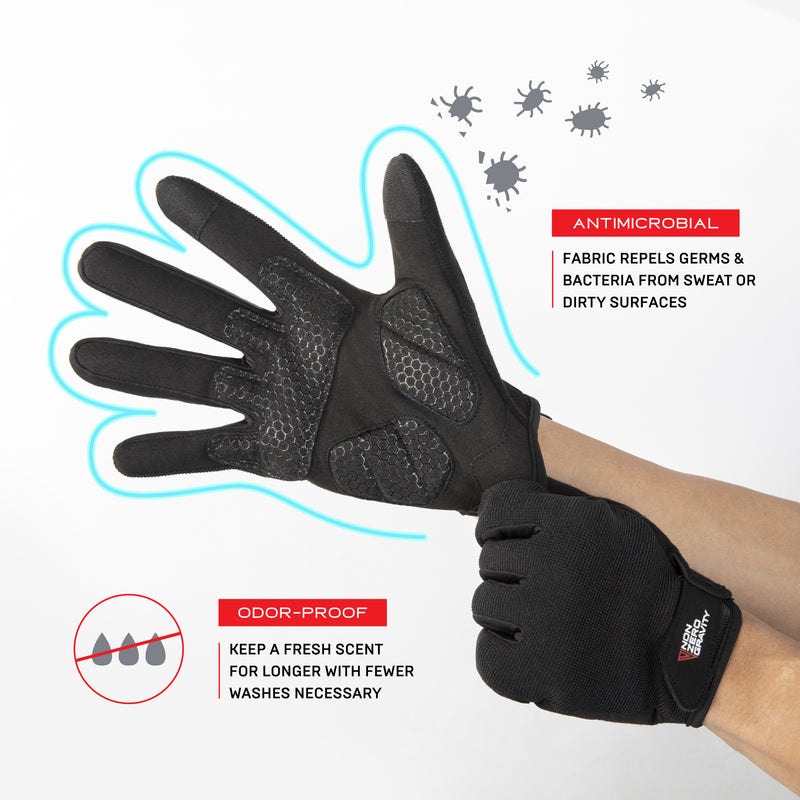 NonZero Gravity Tech-Touch Antimicrobial Germ-Proof Odor-Proof Weightlifting Padded Full Finger Workout Gloves