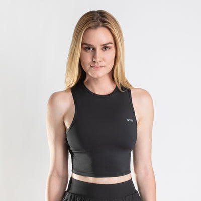 NonZero Gravity Women’s ZinTex Crop Tank made with Super Stretch Polyester & Spandex in Coal 