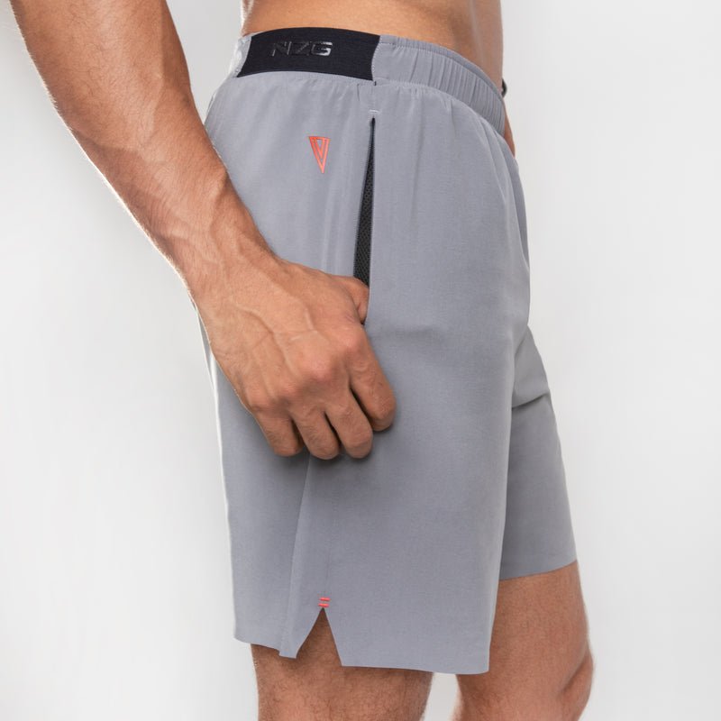 NonZero Gravity Men’s ZinTex Eco Running Shorts made with Recycled Polyester & Spandex in Concrete