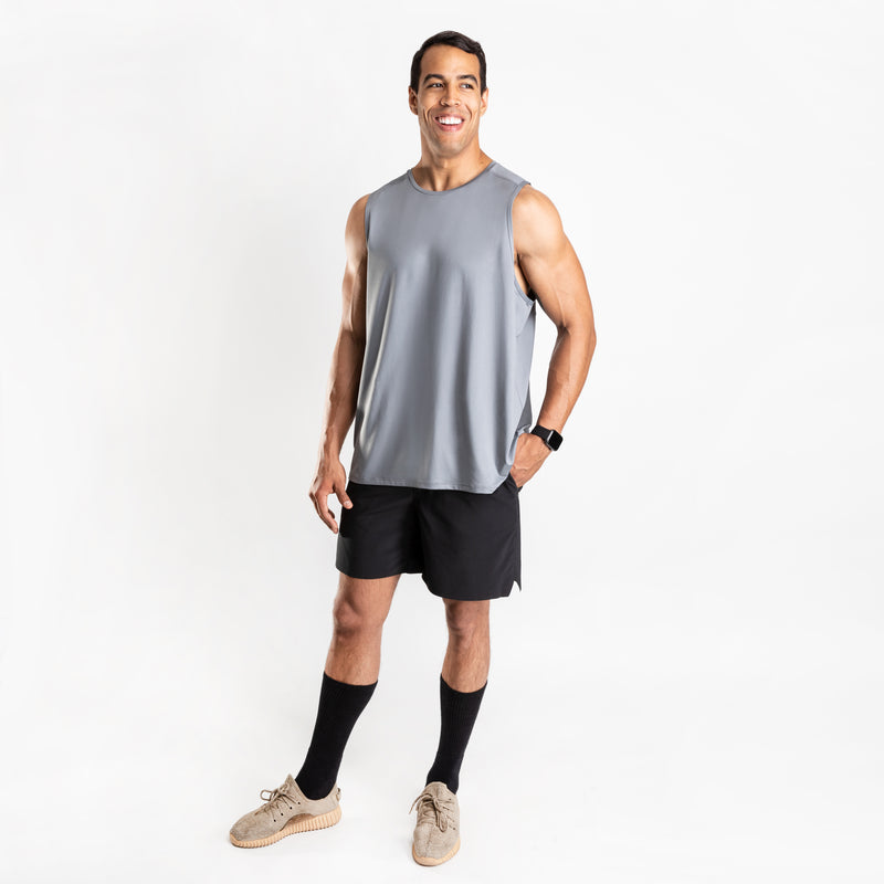 NonZero Gravity Men’s ZinTex Training Tank made with Super Stretch Polyester & Spandex in Concrete