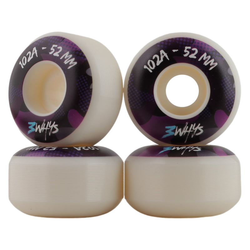 3WHYS 52mm 102A Purple Camo Skateboard Wheels (Set of 4)