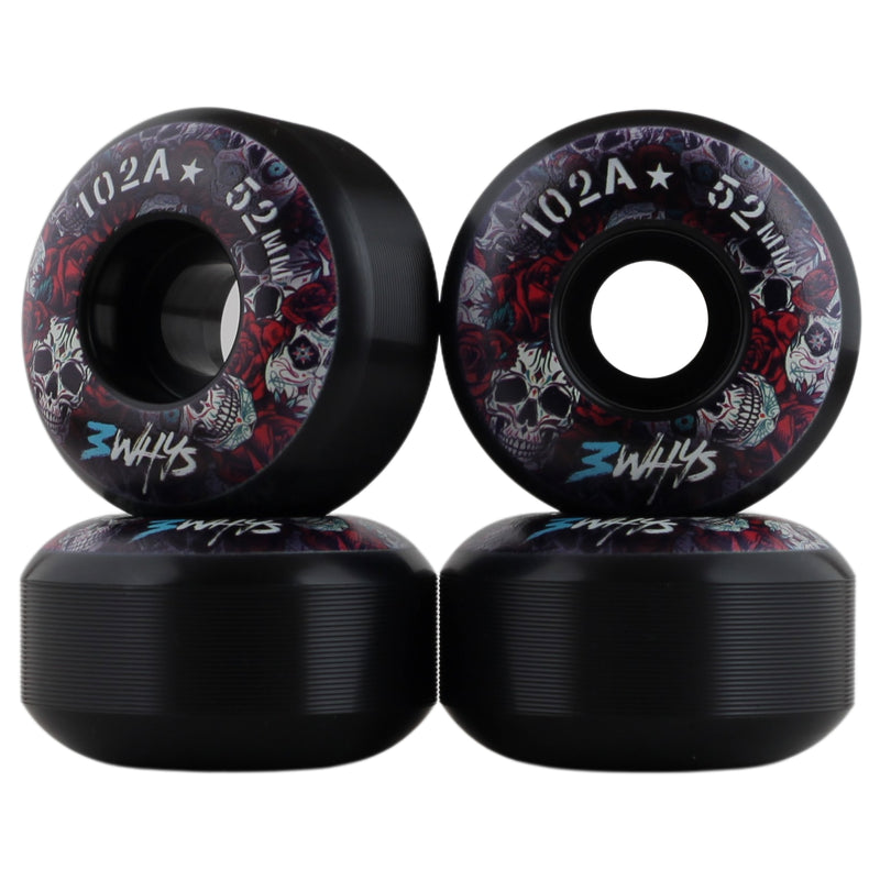 3WHYS 52mm 102A Day of the Dead Skateboard Wheels (Set of 4)