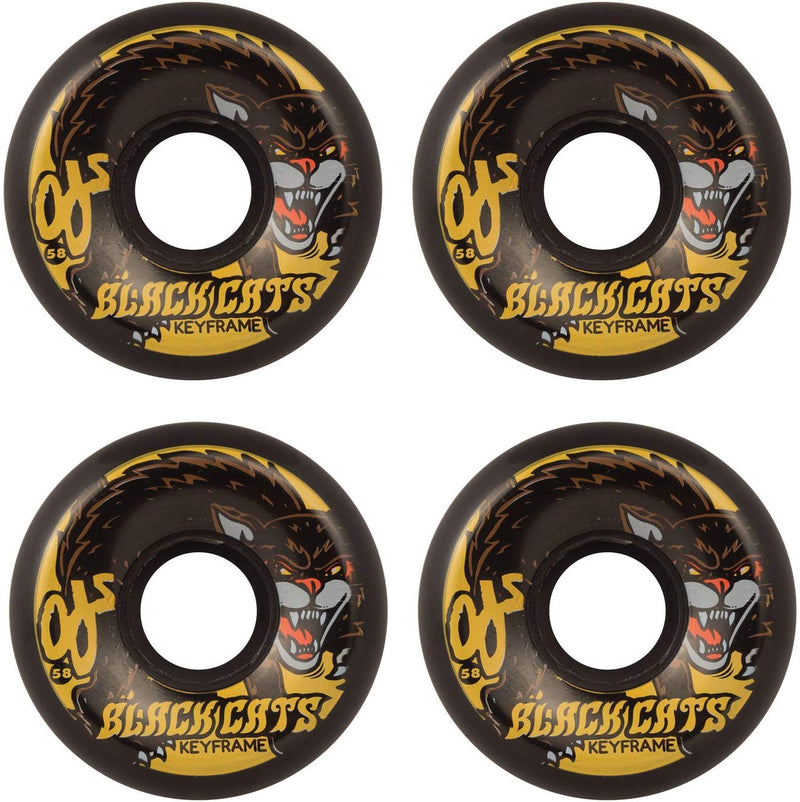 OJ III Skateboard Cruiser Wheels 58mm Black Cats Keyframe 87A Black
