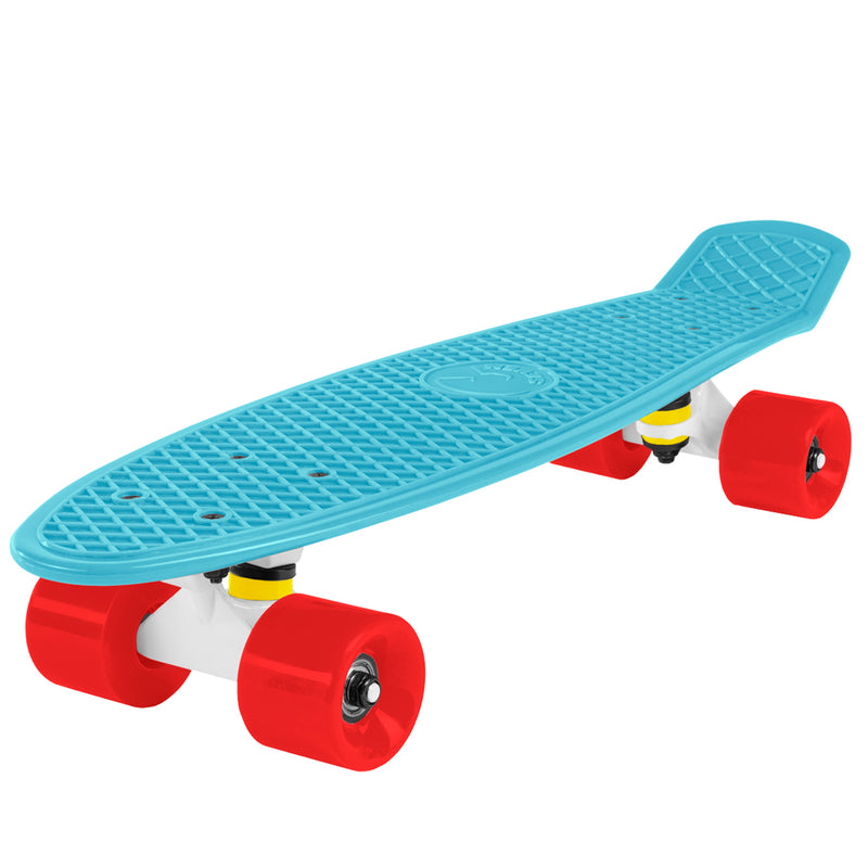 Cal 7 22 Inch Blue, White, and Red Retro Style Mini Cruiser Complete Skateboard