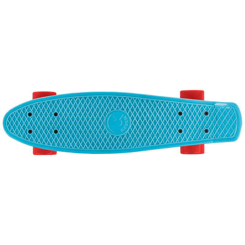 Cal 7 22 Inch Blue, White, and Red Retro Style Mini Cruiser Complete Skateboard