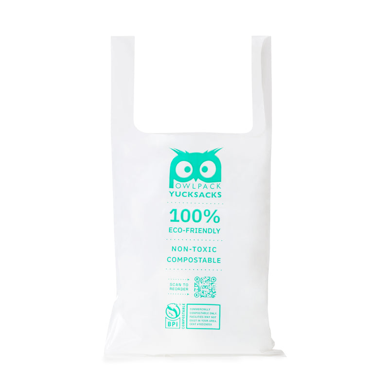 Owlpack half-gallon Yucksacks industrial compostable food waste trash bags countertop size 