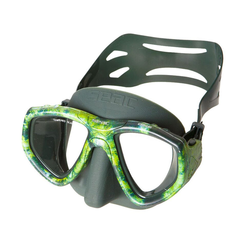 SEAC ONE Scuba Diving Snorkeling Freediving Mask, Dual Lens, Camo Series- Blue, Brown, Grey, Green
