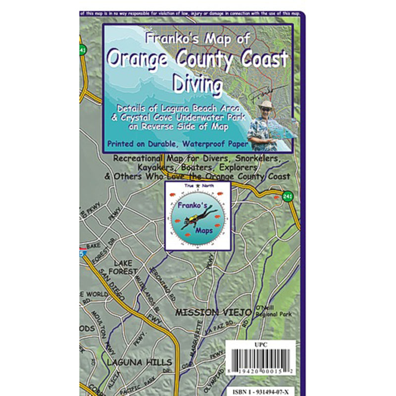 Franko Maps Orange County Coast Dive Creature Guide 14 X 21 Inch