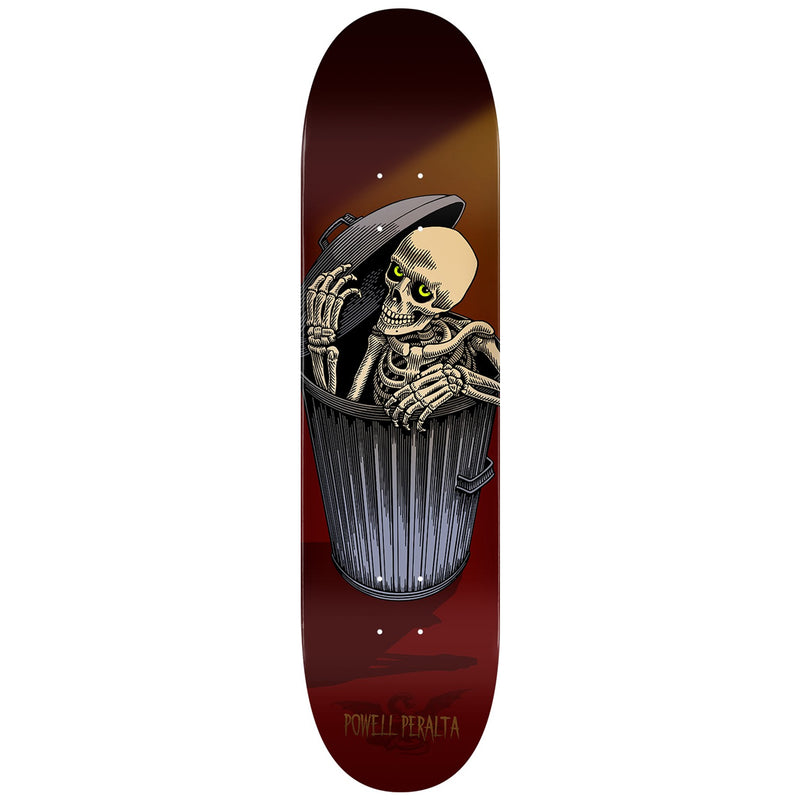 Powell Peralta 8.25x31.95 Inch Garbage Can Skelly Burgundy Skateboard Deck