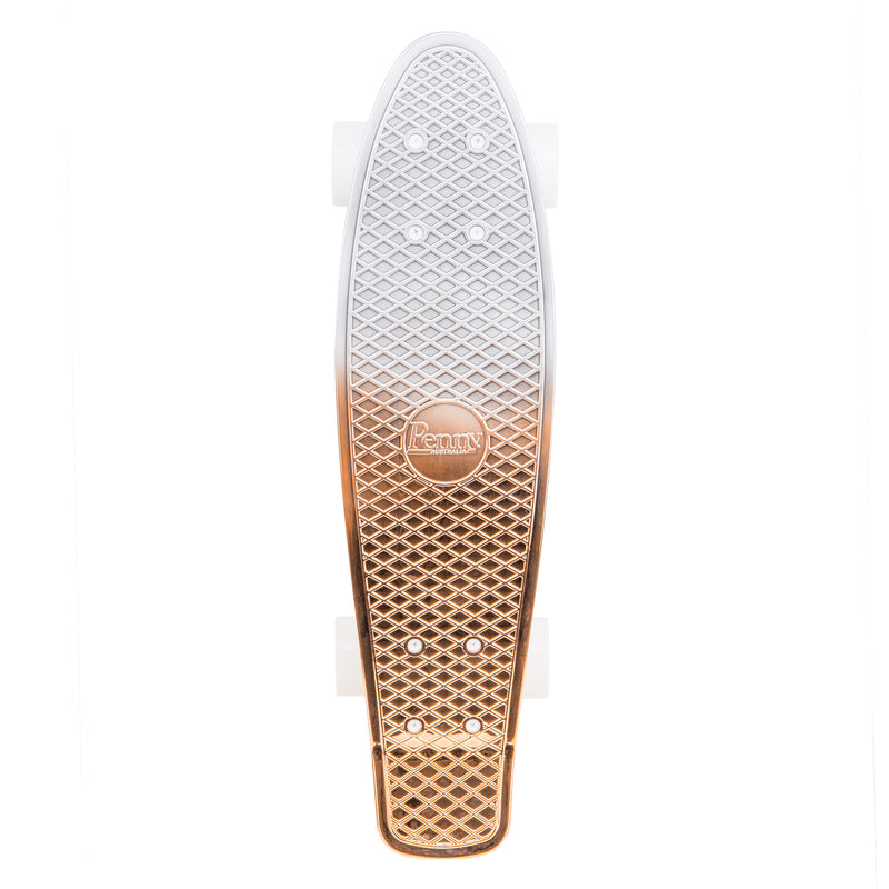 22-Inch White Copper Fade Penny Board