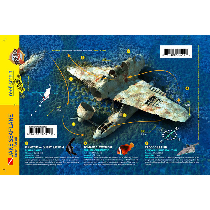 Franko Maps Jake Seaplane Dive Creature Guide 5.5 X 8.5 Inch