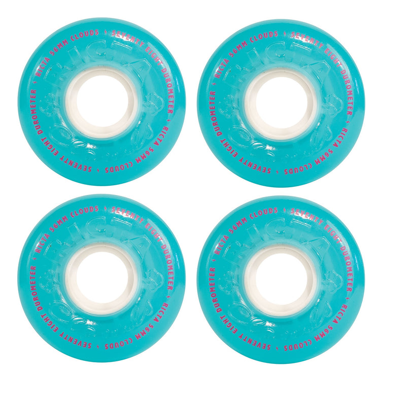 Ricta Teal Crystal Clouds Skateboard Wheels | 56mm 78A