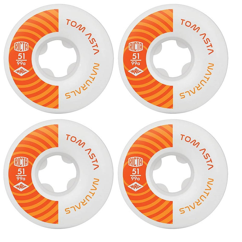 Ricta 51mm Asta Pro Naturals Natural 99a Skateboard Wheels (4 Pack)