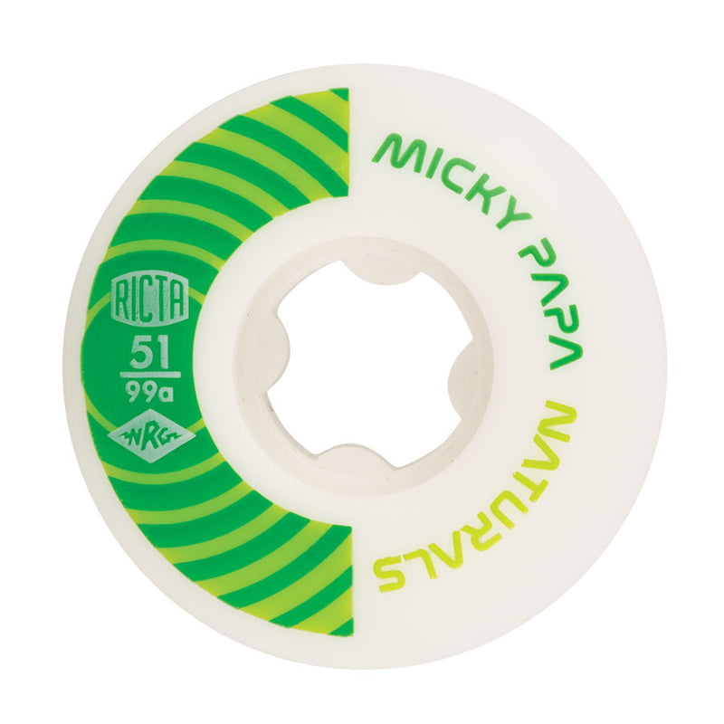 RICTA Skateboard Wheels Micky Papa Pro 51mm Naturals 99a 4 Pack