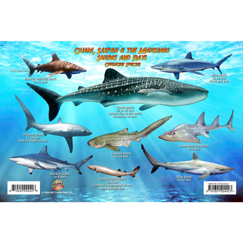 Franko Maps Guam Saipan Sharks Rays Creature Guide 5.5 X 8.5 Inch