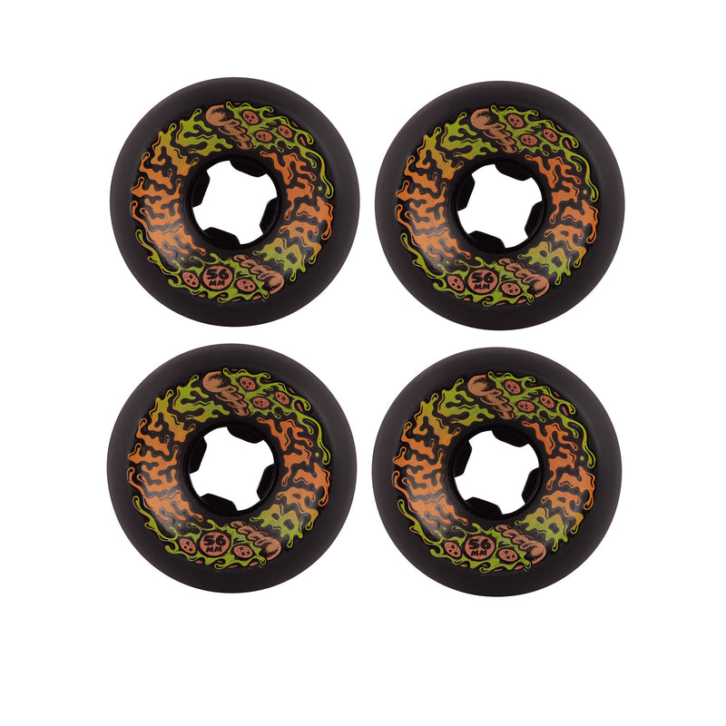 Santa Cruz Slime Balls Pukaroni Vomit Mini Black Slimeballs Skateboard Wheels | 56mm 97A