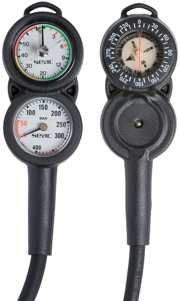 SEAC Sub Console 3 Pressure Depth Gauge and Compass