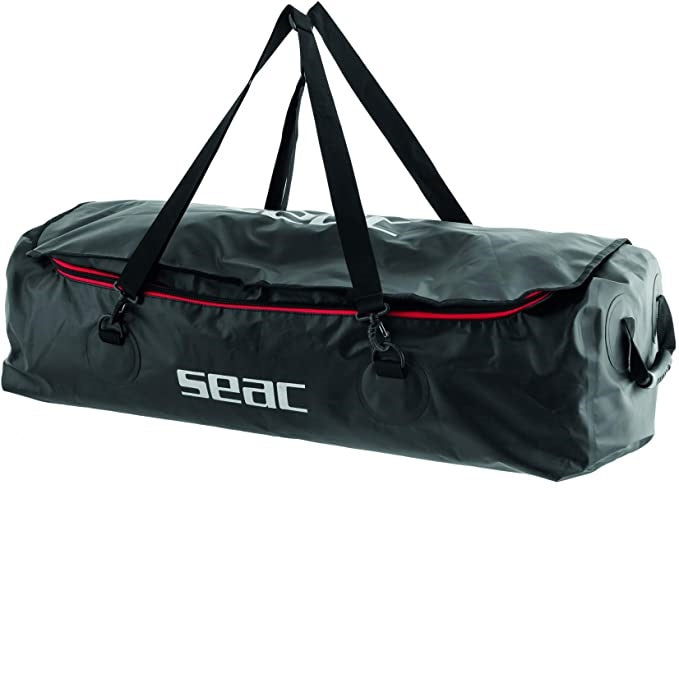 SEAC U-Boot 130, Dry Bag for Diving, Perfect for Long Fins, 37"x16"x12", 130 lt, Black, Standard