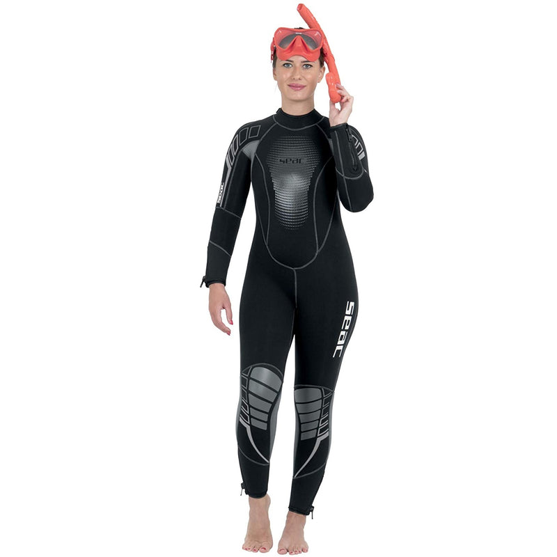 SEAC Komoda Lady, Ultra Comfortable Scuba Diving Wetsuit in 3 mm Superelastic Neoprene, Rear Zip