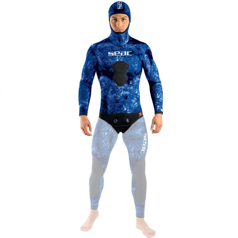 Seac Ghost, Jacket in 3 mm Ultrastretch Neoprene with Incorporated Hood for Freediving and Spearfishing