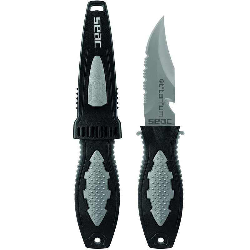 SEAC Titanium, Safety Scuba Diving Knife, Titanium Blade 3.66 in, Lightweight