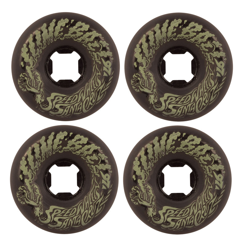 Santa Cruz 56mm Slime Balls Vomit Mini Black Glow 97a Skateboard Wheels