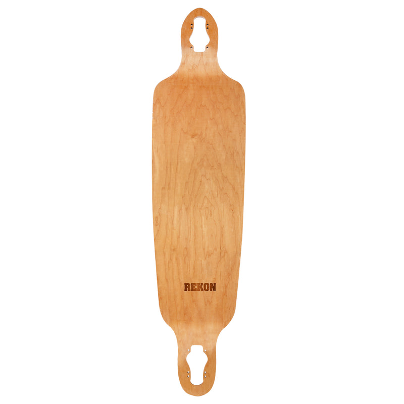 9.75 inch drop through longboard deck with birchwood and fiberglass layers