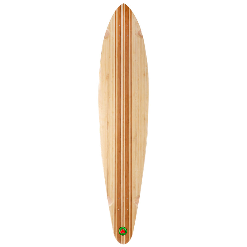 9.75 inch longboard with bamboo bottom layer and natural wood