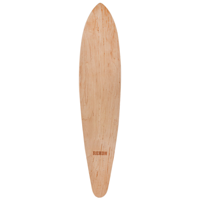 9.75 inch longboard with bamboo bottom layer and natural wood