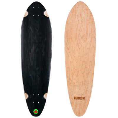 9.75 inch black natural Canadian maple longboard deck