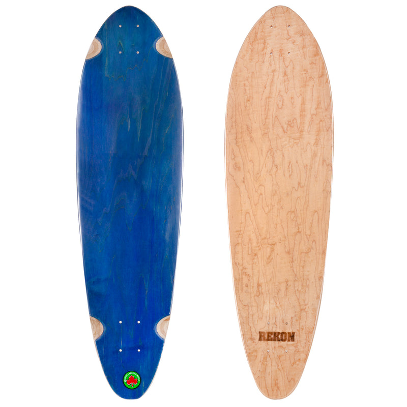 9.75 inch blue natural Canadian maple longboard deck