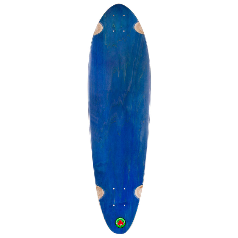 9.75 inch blue natural Canadian maple longboard deck