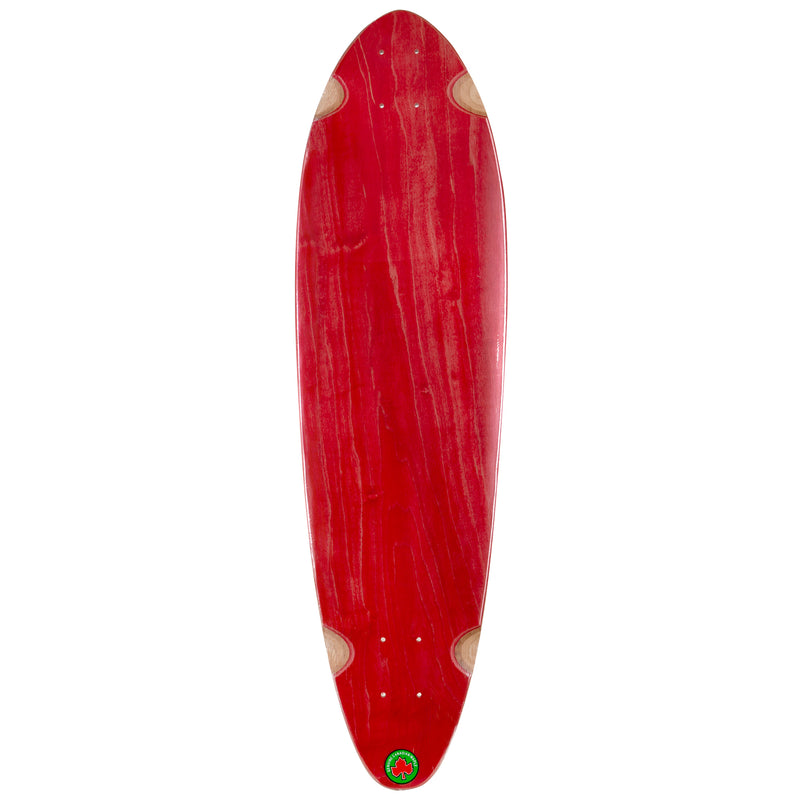 9.75 inch red natural Canadian maple longboard deck