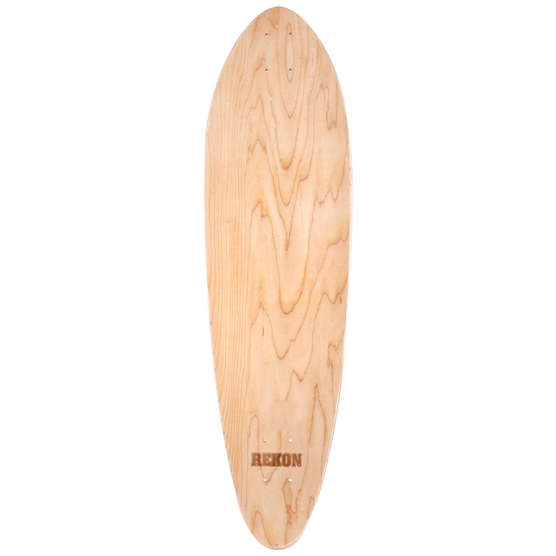 9.75 inch red natural Canadian maple longboard deck
